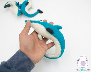 Felt & Yarn Wool Felt Stitched <b>Dolphin</b> Handmade <b>Toy</b> for Child Under the Sea Theme - Product Image 5