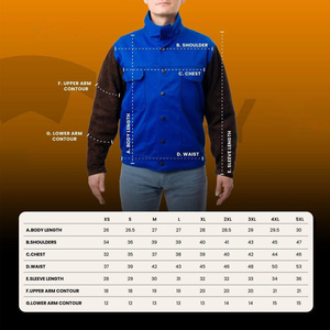 Veste de sécurité en coton perforé et cuir de vachette fendu FR avec boutons-pression, protection contre les étincelles et la chaleur pour le corps - Product Image 2