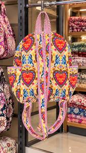 Mochila Bohemia Acolchada de Algodón con Estampado Floral a Mano, con Cierre, Suave y Ligera para Uso Diario - Product Image 2