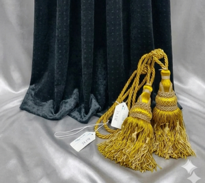 Classic Gold Tassel <b>Curtain</b> Tiebacks with Rope Design for Elegant Window Decor - Product Image 1