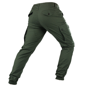 Men's Green Cargo Pants High Waist Multiple Pockets Breathable Workwear Style Straight Fit Midweight Canvas <b>Material</b> - Product Image 2