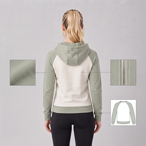 Sweat-shirts à capuche zippés pour femmes, manteau long chaud bleu pour la saison hivernale, grandes poches avant, fermeture éclair intégrale, manches longues - Product Image 4