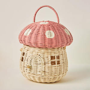 Bolsa organizadora de mimbre para bebés, adorable cesta de almacenamiento, cesta para juguetes de bebés y niños pequeños, de venta rápida. - Product Image 3