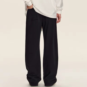 New Custom Logo <b>Canvas</b> Baggy Sweatpants 100% Polyester Straight Pattern Mid Waist Casual Eco-Friendly Breathable - Product Image 2