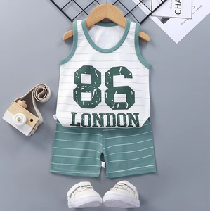 Conjuntos de Ropa de Verano para Bebés al por Mayor, Traje de Chaleco para Niños, Chaleco sin Mangas de Algodón para Niños con Pantalones, Conjuntos de Ropa para Niños - Product Image 5