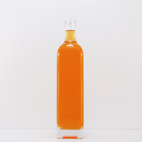 Grosir 500ml 700ml botol kaca Flint anggur Vodka Tequila Gin botol kosong Brandy minuman keras botol kaca dengan tutup