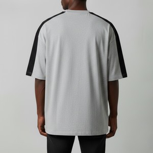T-shirt oversize pour homme, jersey uni sur le devant, coton très demandé, coupe ample, streetwear décontracté, respirant, léger, tenue tendance - Product Image 5
