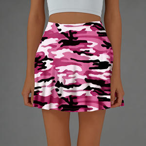 Oferta en Falda Corta Tipo A de Color Rosa Sólido para Mujer, Estilo Dulce, Primavera Verano, Secado Rápido, 95% Poliéster, 5% Elastano - Product Image 3