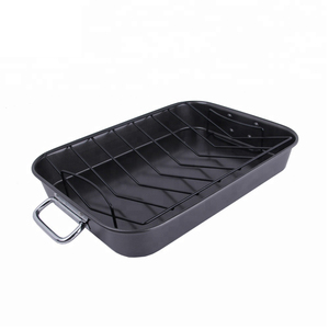 Modern Roasting <b>Pan</b> For Convenient Family Cooking With Spacious Stainless Steel Design Comfortable Heat Resistant Handles - Product Image 1