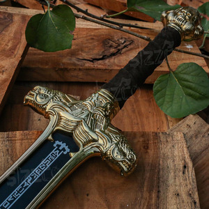 Espada de Acero Grabada a Mano de Conan el Bárbaro, Forjada, con Funda de Cuero, 58-60HRC, Réplica Medieval de Fantasía, Regalo para Coleccionistas - Product Image 5