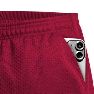 Shorts de baloncesto sublimados personalizados para hombre, pantalones cortos deportivos de malla de color sólido con logotipo personalizado y bolsillos, en venta. - Product Image 6