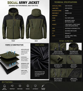 Veste softshell coupe-vent pour homme, color-block, fermeture éclair, hiver, coupe droite, col montant, logo frontal - Product Image 3
