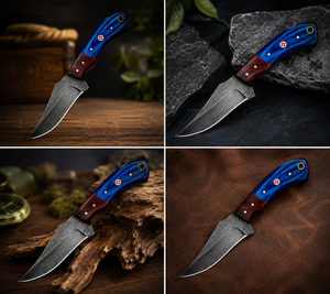 Couteau à lame pleine en acier à haute teneur en carbone forgé à la main – Couteau de chasse et de camping personnalisé avec manche en bois OEM - Product Image 3