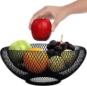 Panier à fruits en métal bien équilibré pour comptoir de cuisine moderne, table à manger, rangement et présentation décoratifs - Product Image 1