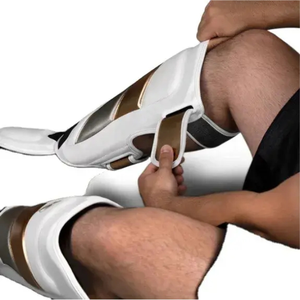 Protector de Piernas de Cuero Vacuno y Nailon, Personalizable, para Entrenamiento de Artes Marciales, Protección Profesional Completa, Ligero, Superventas - Product Image 6