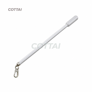 <b>Curtain</b> / Panel White Aluminium Wand 9.5mm <b>with</b> Snap <b>Hook</b> and Handle Accessories - Product Image 4