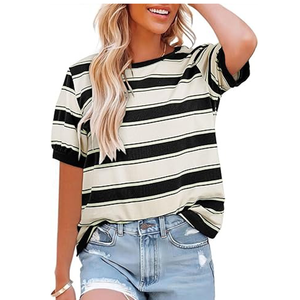 Camiseta de algodón lisa de alta calidad para mujer - Product Image 1