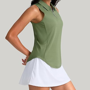 เสื้อโปโลผู้หญิง ปี 2026 พิมพ์ลายแบบซับลิเมชั่น ผ้าไหมเนื้อดี สำหรับกอล์ฟ เทนนิส สีเขียวล้วน ผ้าแห้งเร็ว - Product Image 3