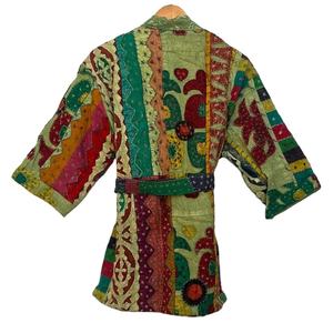 แจ็กเก็ต Kantha โบฮีเมียนโบฮีเมียนทำมือสไตล์โบฮีเมียนตัดผ้าตัดต่อสำหรับฤดูหนาวสไตล์โบฮีเมียน - Product Image 1