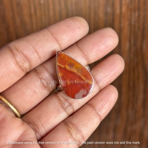 Nouvelle Arrivée Bagues Originales en Argent Sterling 925 avec Jaspe Noreen Forme Poire, Bagues de Créateur Tendance, Prix d'Usine, Vente en Gros - Product Image 3