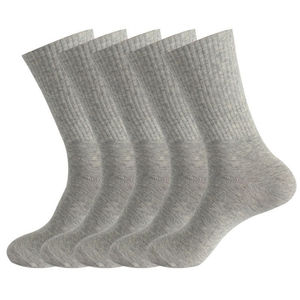 WARPRO INDUSTRY 6 Pairs Thick Letter Pattern <b>White</b> Crew <b>Socks</b> for <b>Men</b> Women Breathable Cotton Knitted Yoga Daily Wear - Product Image 3