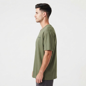 T-shirt en coton à manches courtes pour hommes et femmes, couleur unie, col rond, style simple, vente en gros - Product Image 2