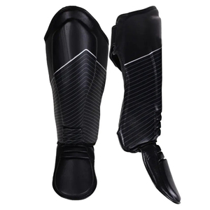 Protège-tibias et protège-pieds en cuir de vachette véritable pour MMA, Kickboxing, Boxe et Muay Thai - Product Image 1