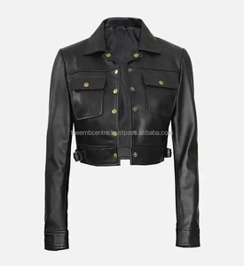 Chaqueta de cuero de alta calidad para mujer, chaqueta genuina de cuero Pu, diseño personalizado a granel para mujer, ropa de invierno, último diseño - Product Image 1