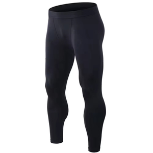 Men Compression <b>Pants</b> Full Length Solid Color <b>Spandex</b> Nylon Elastic Waistband - Product Image 4