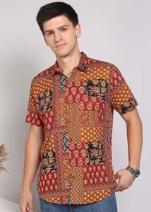 Kurta courte en coton cambre imprimé floral Kalamkari, séchage rapide, protection solaire, matériaux recyclés, longueur genou, coupe classique, idéale pour l'été - Product Image 5