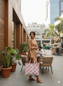 Bolso Tote Acolchado de Algodón con Estampado Floral, Hecho a Mano, de Alta Calidad, para Mujer, Uso Diario, Oficina, Compras, Viajes, Ecológico, Gran Capacidad - Product Image 2
