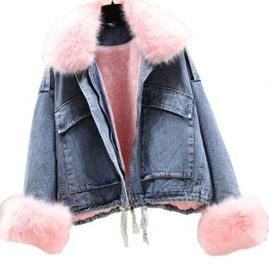 Chaqueta de Mezclilla de Invierno para Mujer, de Alta Calidad, con Peluche, Chaqueta de Mezclilla Elegante para Mujer, Venta al por Mayor - Product Image 3