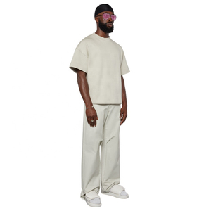 Camiseta de Alta Calidad para Hombre, Estilo Urbano, 100% Algodón, de Lujo, Hombros Caídos, Corte Holgado, Transpirable, Cuello Redondo - Product Image 2