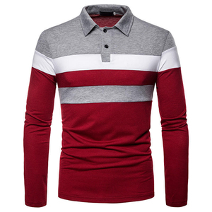 <b>Men's</b> <b>Long</b> <b>Sleeve</b> Color Blocked Striped 100% Cotton <b>Polo</b> <b>Shirt</b> Casual Wear Color Block Full <b>Sleeve</b> <b>Polo</b> <b>Shirts</b> For <b>Men</b> - Product Image 5