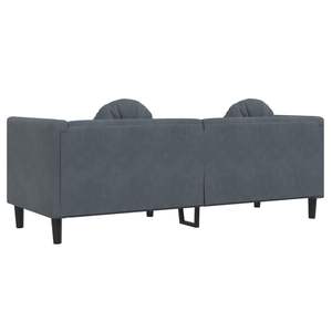 Sofá de Terciopelo Gris Oscuro 100% Poliéster, Construcción de Madera Maciza y Contrachapada para Sala de Estar - Product Image 6