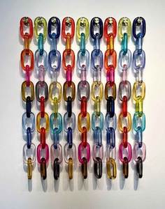 Juego de Eslabones de Cadena de Resina Acrílica Transparente y Colorida para Colgar en la Pared, Decoración de Arte Interior para Sala de Estar Moderna y Escaleras - Product Image 1