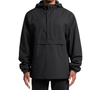 Nouvelle veste anorak demi-zip en toile noire de haute qualité, coupe-vent d'hiver, avec empiècements, style streetwear fin