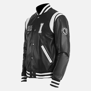 Chaqueta Phi 2026 |    Chaqueta de cuero para hombre con bordado de fraternidad |   Chaqueta Bordada de Fraternidad, Chaqueta Bomber Personalizable - Product Image 3