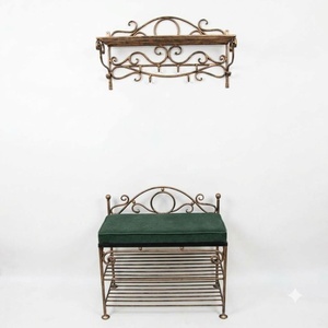 Vintage Industrial Wrought Iron <b>Shoe</b> <b>Rack</b> Space Saving Standing Metal <b>Shoe</b> <b>Storage</b> Holder Organizer for Home Hotel - Product Image 2