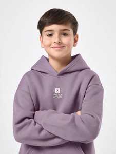 Ensemble de survêtement pour garçons, sweat-shirt à capuche violet en coton à manches longues, pantalon de jogging à rayures noires, décontracté, automne - Product Image 5