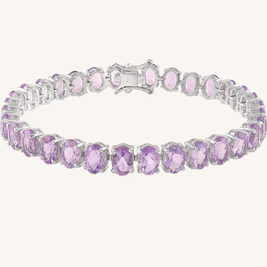 Pulsera de Amatista Rosa en Plata de Ley 92.5 KLSB-20640 - Product Image 4
