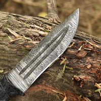 Nouvelle édition, couteau Viking Bowie artisanal de 11 pouces, couteau de chasse en acier Damas, manche gravé avec un corbeau, couteau de survie à lame fixe de collection