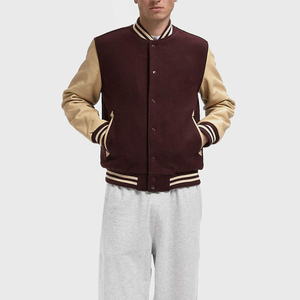 Wholesale Custom Logo Vintage Streetwear Embroidery Sports Loose Unisex Letterman Bomber Baseball Varsity <b>Jacket</b> for <b>Men</b> - Product Image 4