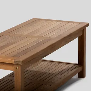 Table basse rectangulaire moderne haut de gamme en teck massif recyclé, durable, pour l'extérieur, patio, jardin, balcon - Product Image 5