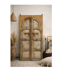 Porte en bois massif antique sculptée à la main avec cadre sculpté, porte d'entrée de luxe pour villas, restaurants, hôtels, meubles de maison - Product Image 1