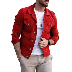 Streetwear vintage pour hommes, vêtements d'extérieur, vestes décontractées en denim délavé avec fermeture éclair, col rabattu, manteaux en jean surdimensionnés pour le printemps et l'automne - Product Image 1
