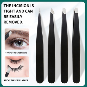 Juego de Pinzas para Cejas Profesionales de Acero Inoxidable con Puntas de Precisión y Mangos Antideslizantes para Dar Forma a las Cejas y Depilar - Product Image 3