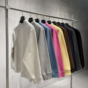 Sudadera unisex de cuello alto, mezcla de algodón, corte regular informal, suéter tipo jersey para hombres y mujeres, varios colores - Product Image 1