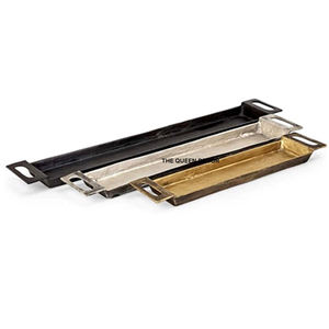 Accessoires de table créatifs pour la maison, l'hôtel, le restaurant, plateau de cuisine rectangulaire de couleur émail brun - Product Image 4