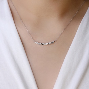 Moissan ite Passed Diamond <span class=keywords><strong>Tester</strong></span> 925 Silber Trendy Curved Smile Bar Anhänger Halskette Schmuck für Frauen Destiny Jewell ery - Product Image 2